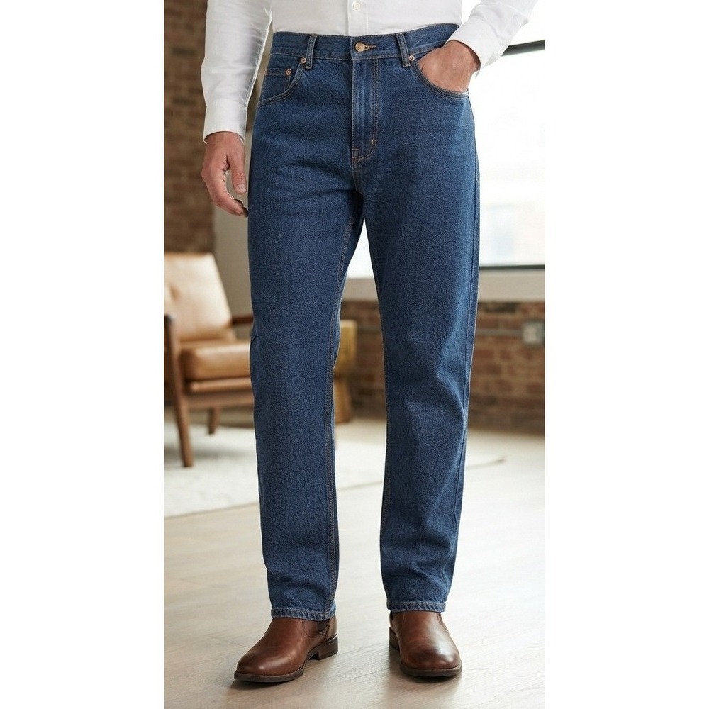KEY Performance Comfort 5-Pocket Jeans Men 34x30 Blue Denim Workwear Cotton NWT